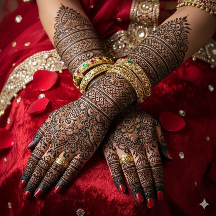 heavy bridal mehndi for weddings latest design